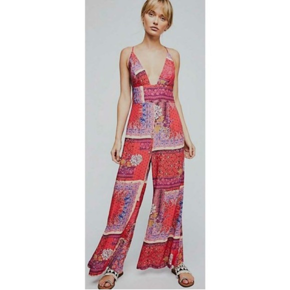 Free People Pants - Free People Multicolor Patchwork Jumpsuit